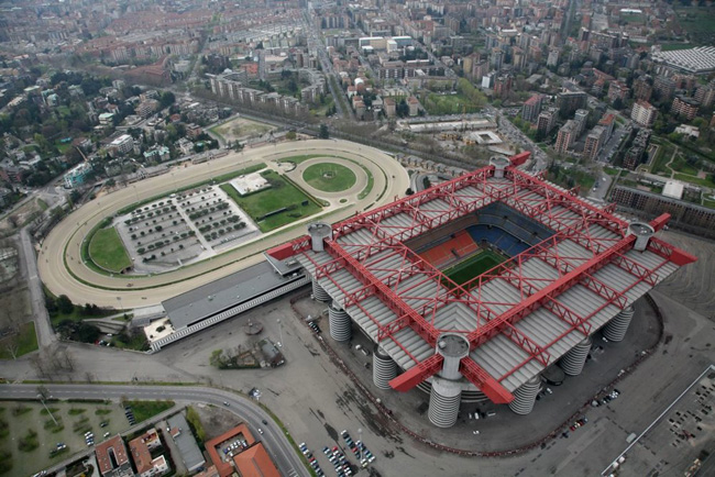 Футбольные стадионы с высоты птичьего полета, Сан-Сиро, фото