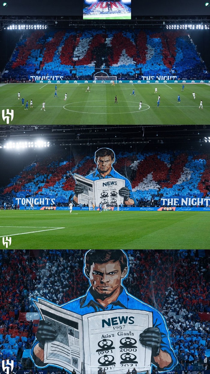 Тифо с Декстером на матче саудовского Аль-Хиляля