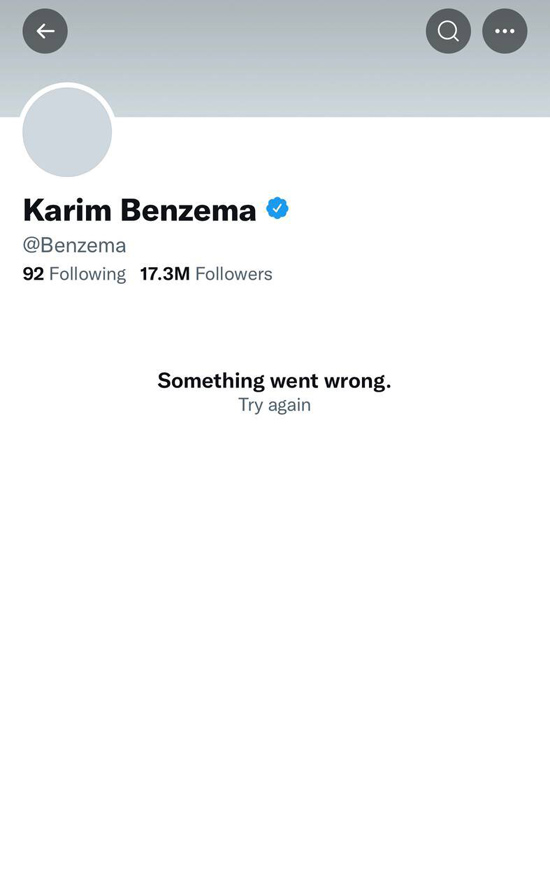 Бензема удалил соцсети твиттер