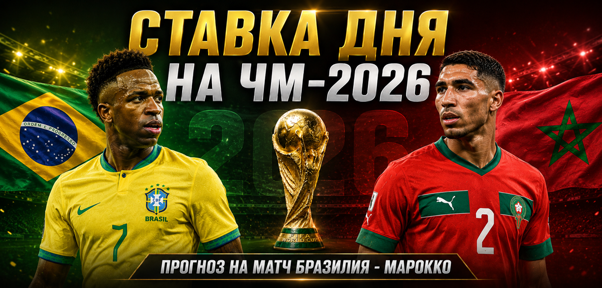 Ставка дня на ЧМ-2026: прогноз на матч Бразилия – Марокко