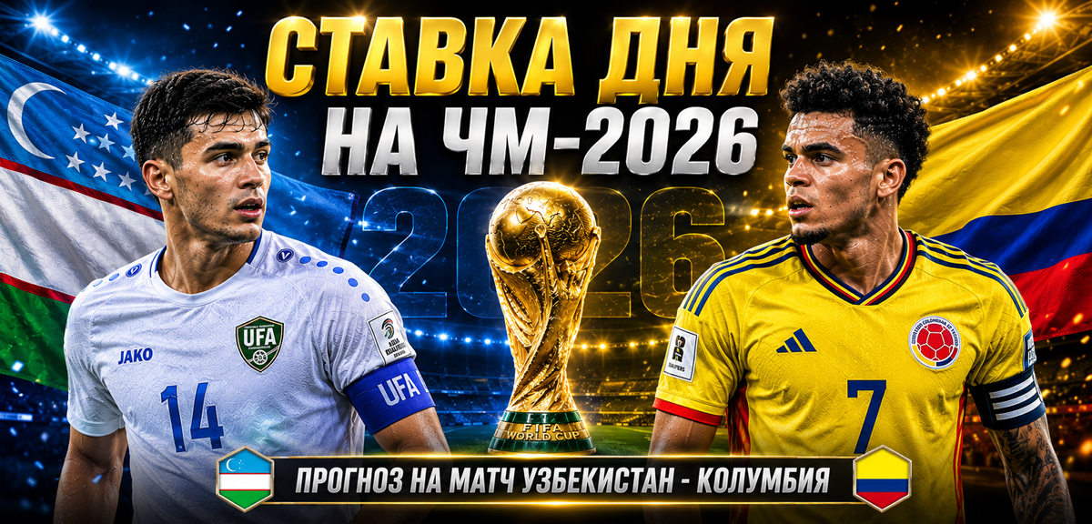 Ставка дня на ЧМ-2026: прогноз на матч Узбекистан – Колумбия 18 июня